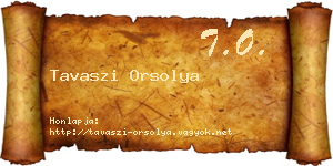 Tavaszi Orsolya névjegykártya